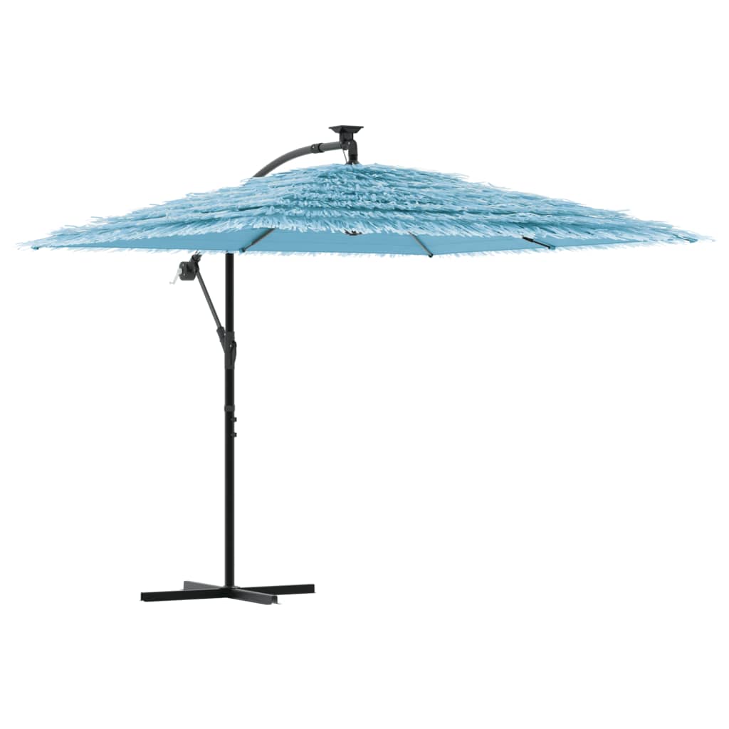 Parasol de jardin avec mât en acier bleu 246x246x230 cm