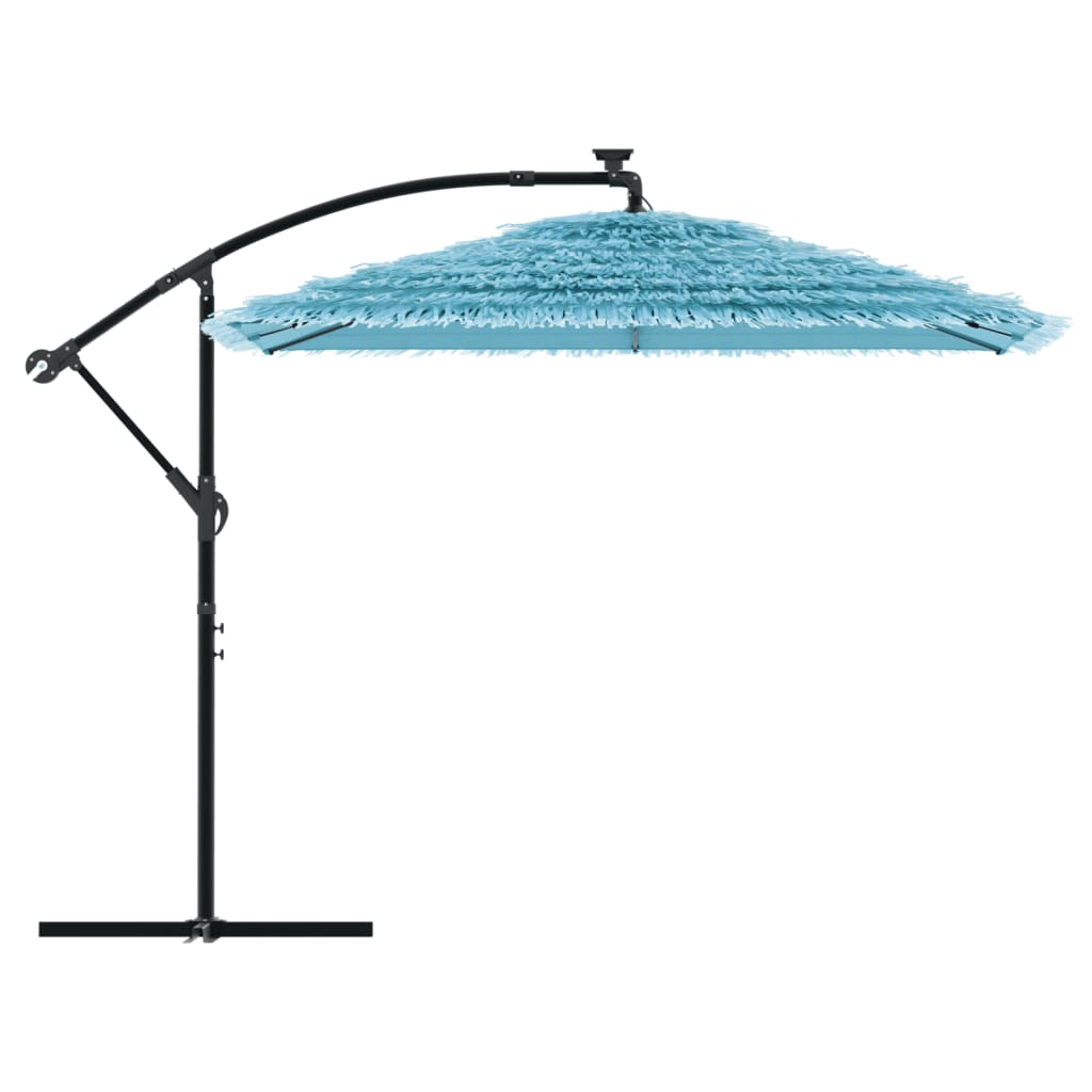 Parasol de jardin avec mât en acier bleu 246x246x230 cm