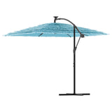 Parasol de jardin avec mât en acier bleu 246x246x230 cm