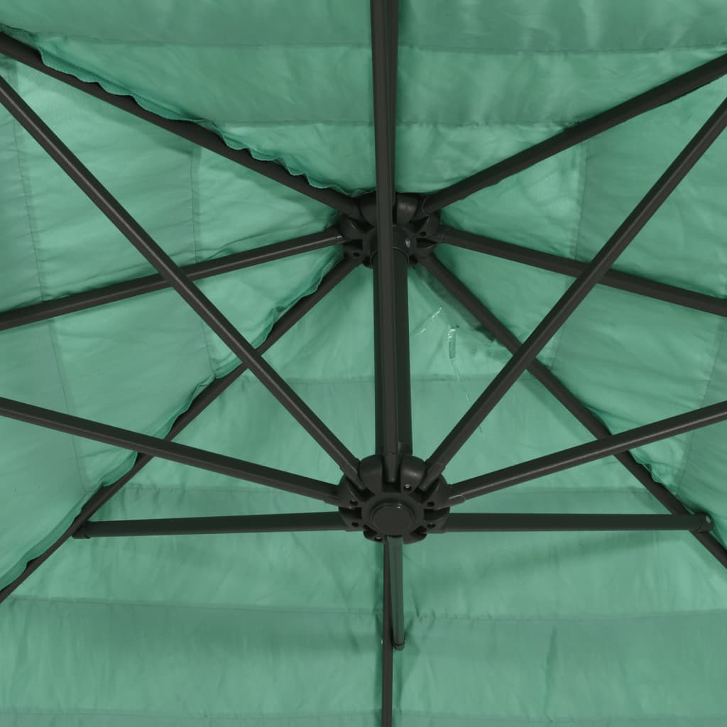 Parasol de jardin avec mât en acier vert 246x246x230 cm