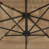 Parasol de jardin avec mât en acier marron 269x269x235 cm