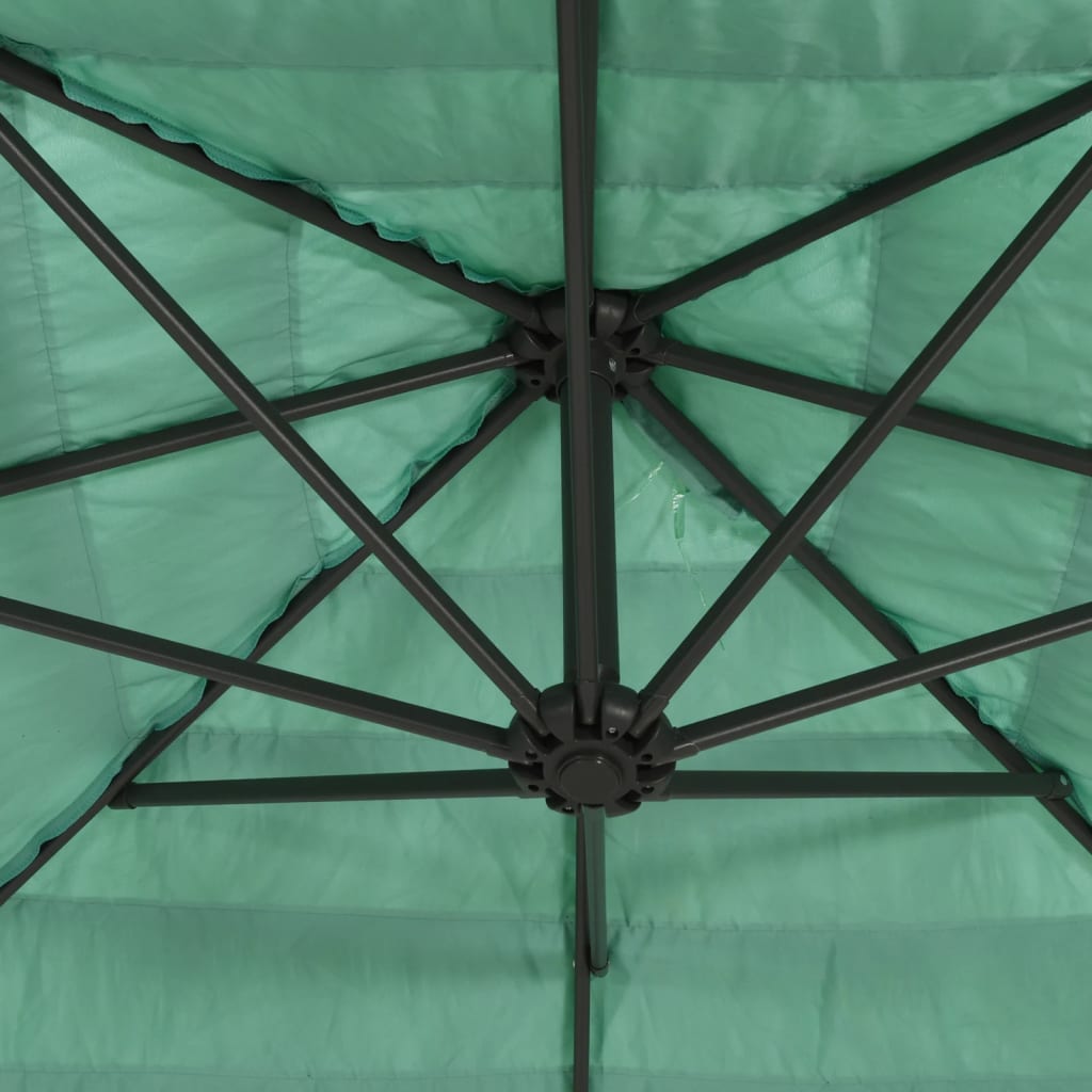 Parasol de jardin avec mât en acier vert 269x269x235 cm