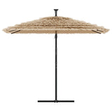 Parasol de jardin avec LED et mât en acier marron 269x269x235cm