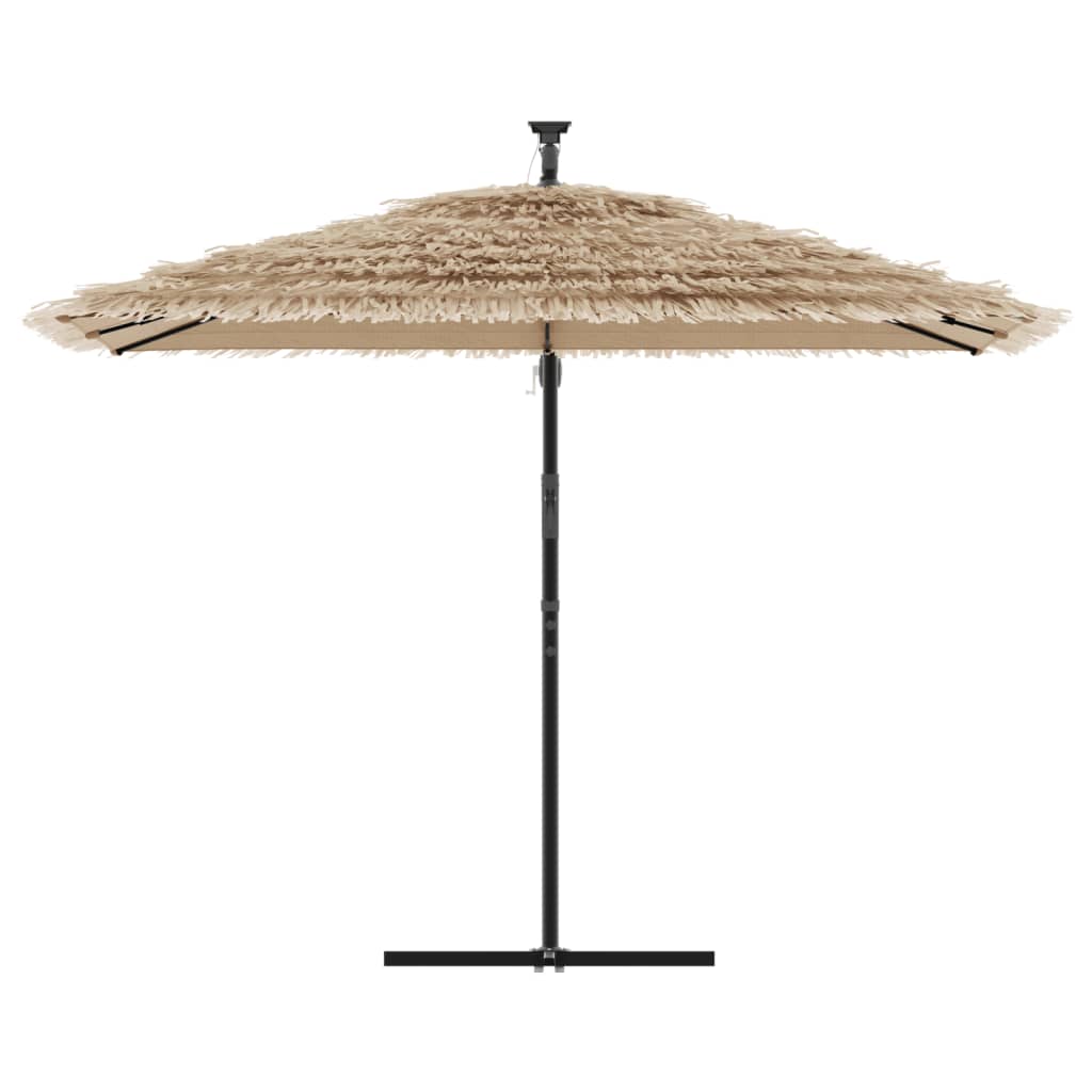 Parasol de jardin avec LED et mât en acier marron 290x290x238cm