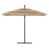 Parasol de jardin avec LED et mât en acier marron 290x290x238cm