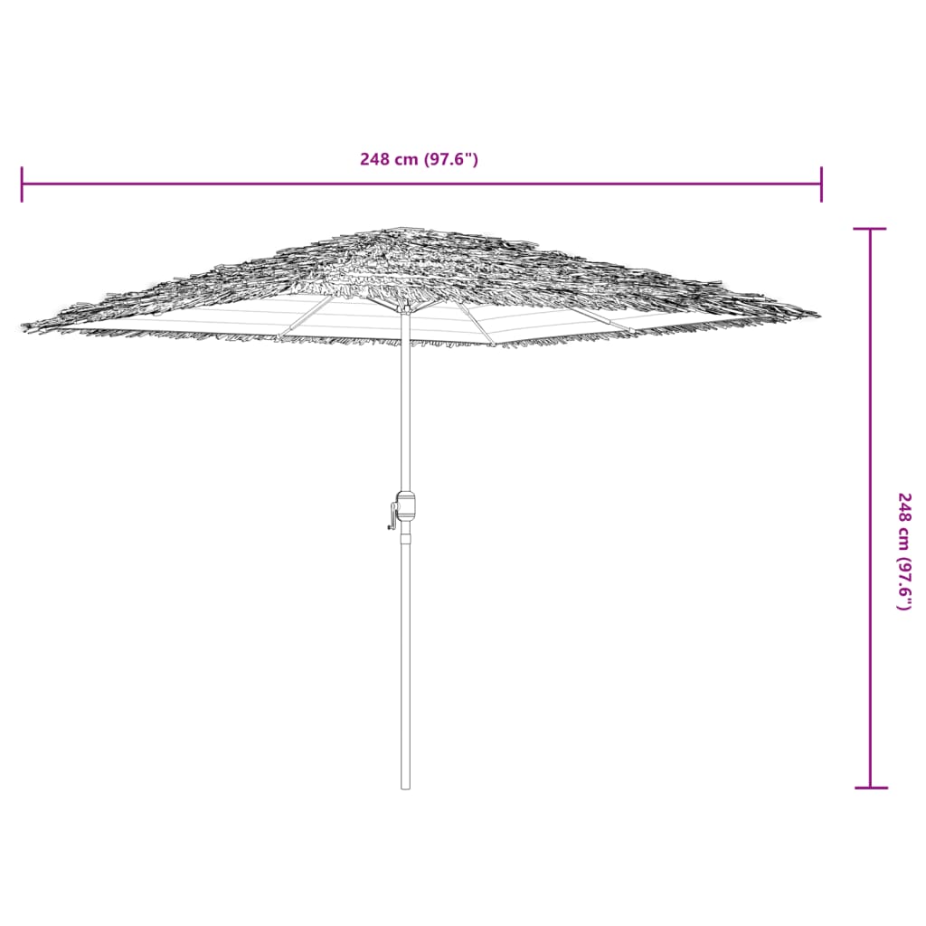 Parasol de jardin avec mât en acier marron 248x248x248 cm