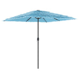 Parasol de jardin avec mât en acier bleu 248x248x248 cm