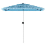 Parasol de jardin avec mât en acier bleu 248x248x248 cm