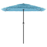 Parasol de jardin avec mât en acier bleu 248x248x248 cm