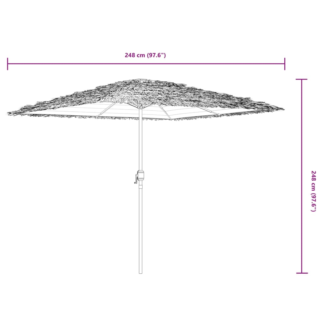 Parasol de jardin avec mât en acier bleu 248x248x248 cm