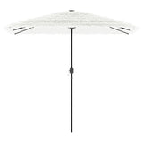 Parasol de jardin avec mât en acier blanc 248x248x248 cm