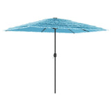 Parasol de jardin avec mât en acier bleu 300x200x250 cm