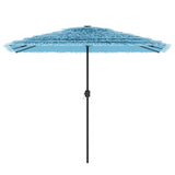 Parasol de jardin avec mât en acier bleu 300x200x250 cm