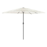 Parasol de jardin avec mât en acier blanc 300x200x250 cm