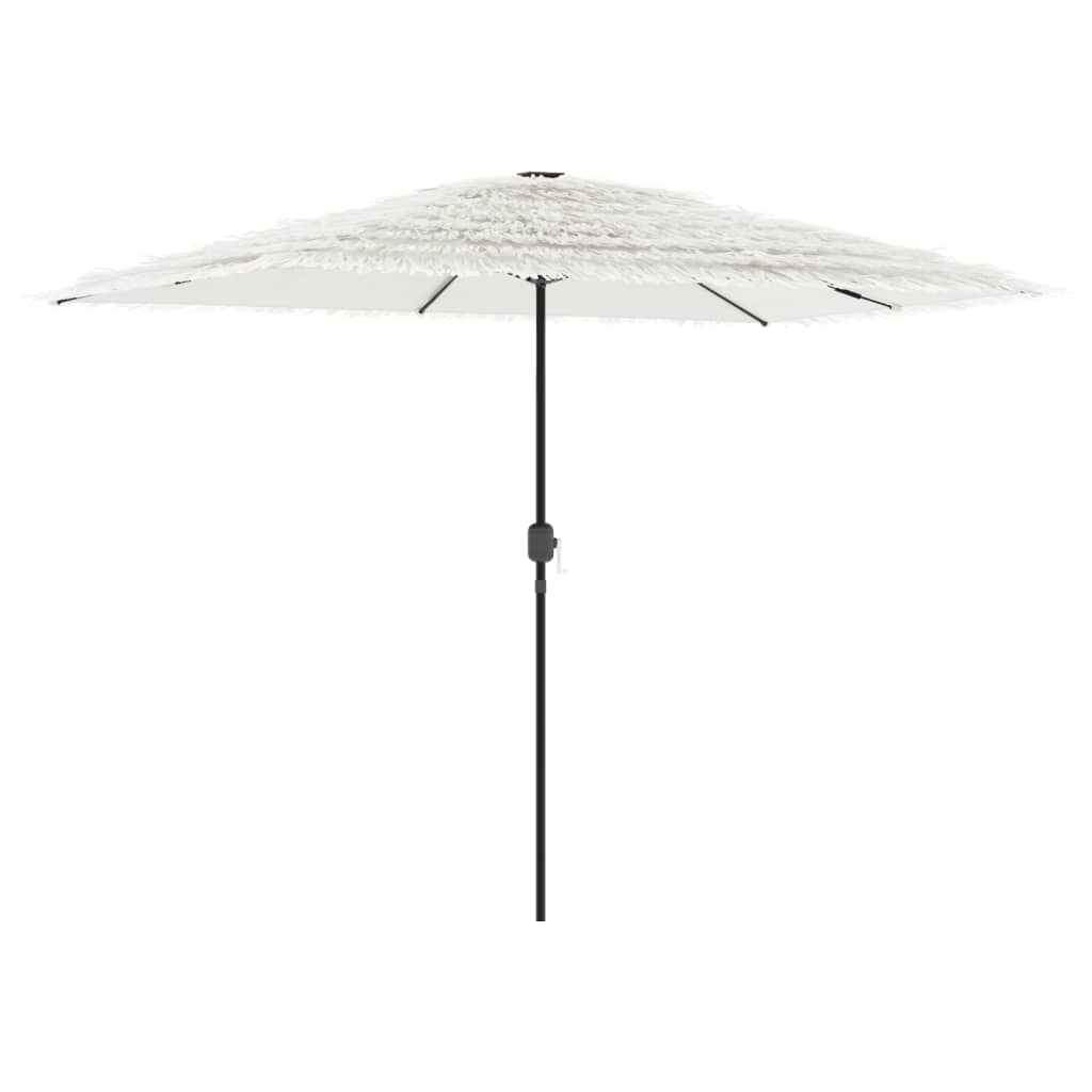 Parasol de jardin avec mât en acier blanc 300x200x250 cm