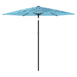 Parasol de jardin avec mât en acier bleu 223x223x213 cm