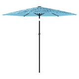 Parasol de jardin avec mât en acier bleu 223x223x213 cm