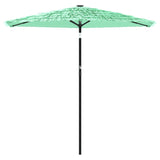 Parasol de jardin avec mât en acier vert 223x223x213 cm