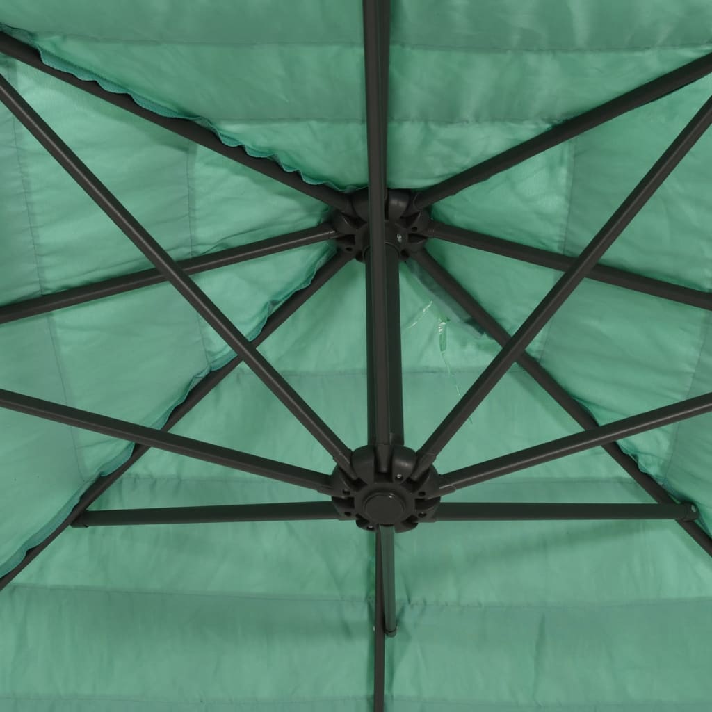 Parasol de jardin avec mât en acier vert 223x223x213 cm