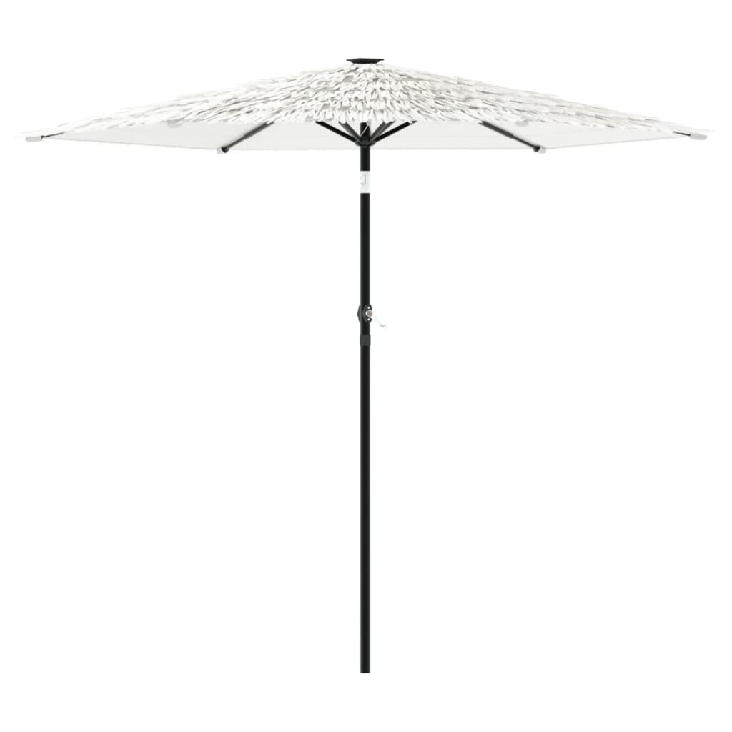 Parasol de jardin avec mât en acier blanc 223x223x213 cm