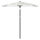 Parasol de jardin avec mât en acier blanc 223x223x213 cm