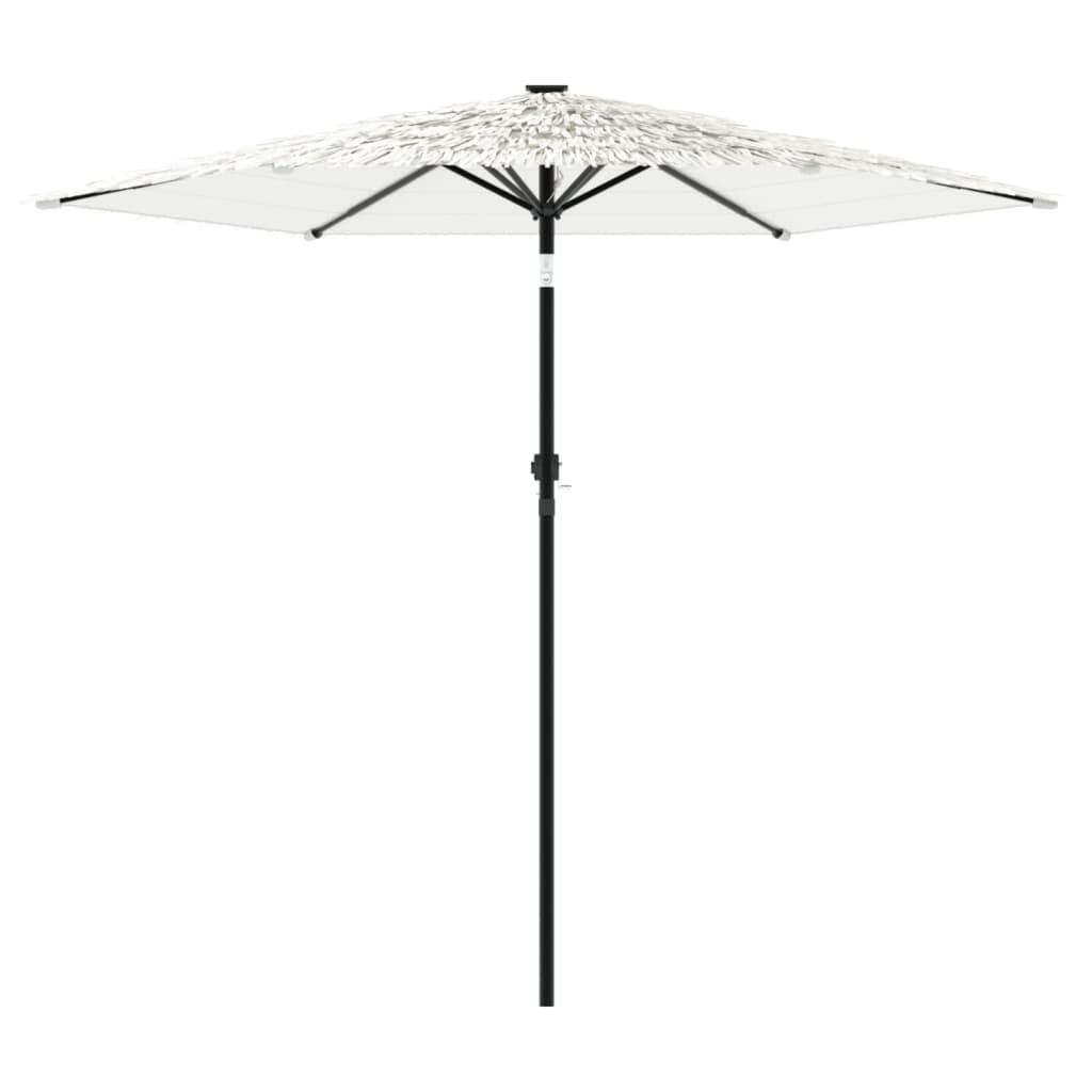 Parasol de jardin avec mât en acier blanc 223x223x213 cm