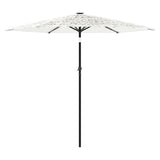 Parasol de jardin avec mât en acier blanc 223x223x213 cm