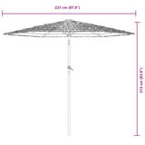 Parasol de jardin avec mât en acier blanc 223x223x213 cm