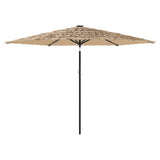 Parasol de jardin avec mât en acier marron 288x288x225 cm