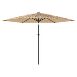 Parasol de jardin avec mât en acier marron 288x288x225 cm