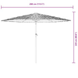 Parasol de jardin avec mât en acier marron 288x288x225 cm