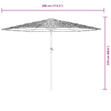 Parasol de jardin avec mât en acier blanc 288x288x225 cm