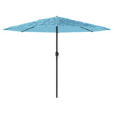 Parasol de jardin avec mât en acier bleu 324x324x247 cm