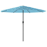 Parasol de jardin avec mât en acier bleu 324x324x247 cm