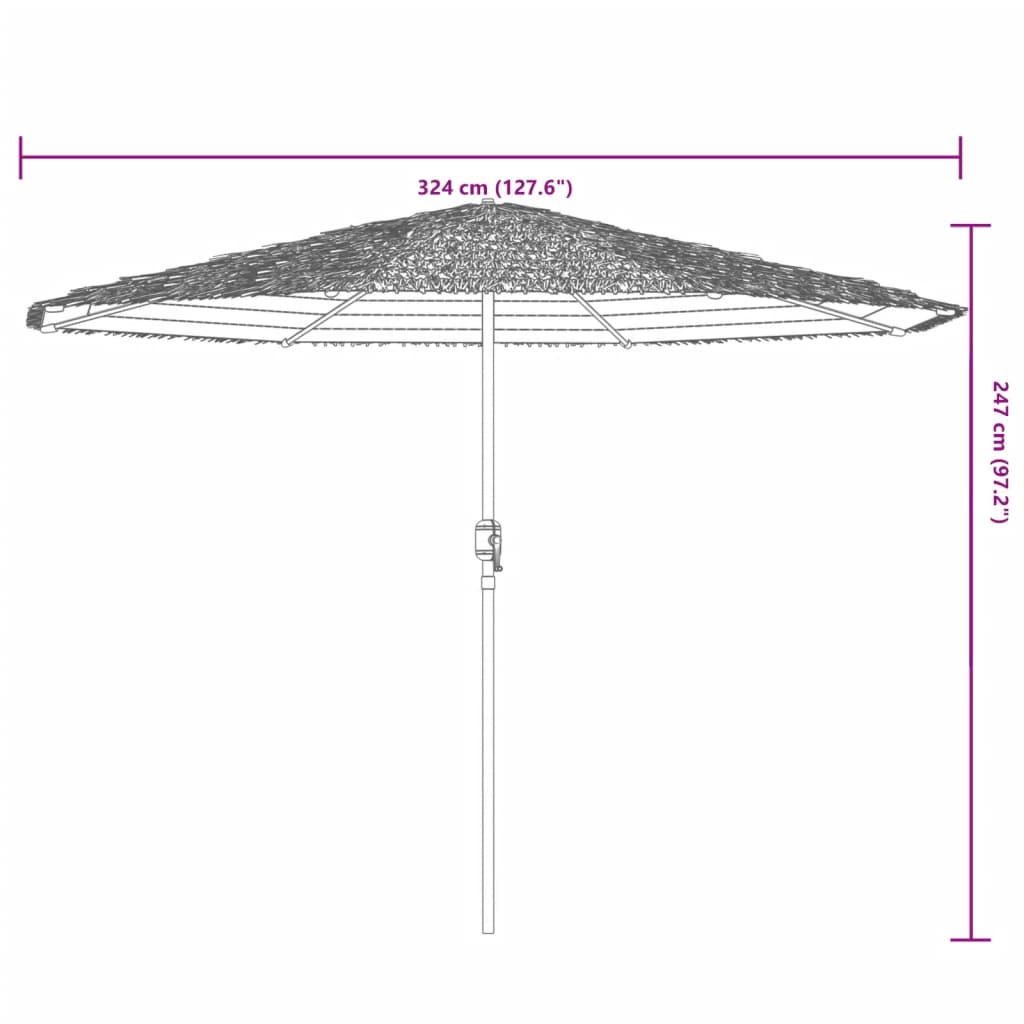 Parasol de jardin avec mât en acier bleu 324x324x247 cm