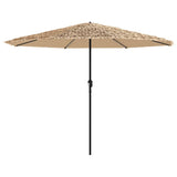 Parasol de jardin avec mât en acier marron 388x388x248 cm