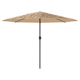 Parasol de jardin avec mât en acier marron 388x388x248 cm