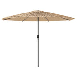 Parasol de jardin avec mât en acier marron 388x388x248 cm