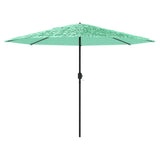 Parasol de jardin avec mât en acier vert 388x388x248 cm