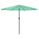 Parasol de jardin avec mât en acier vert 388x388x248 cm