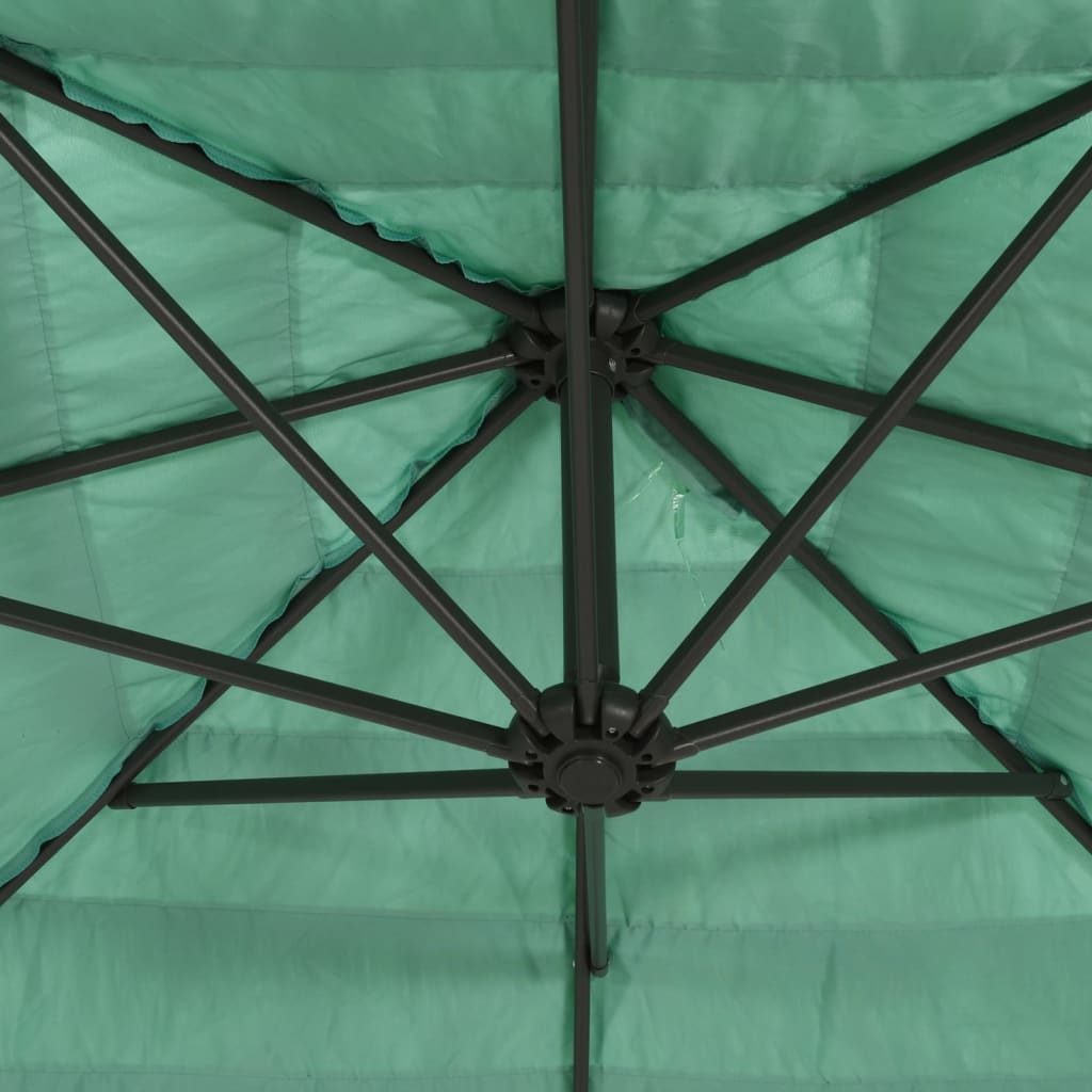 Parasol de jardin avec mât en acier vert 388x388x248 cm