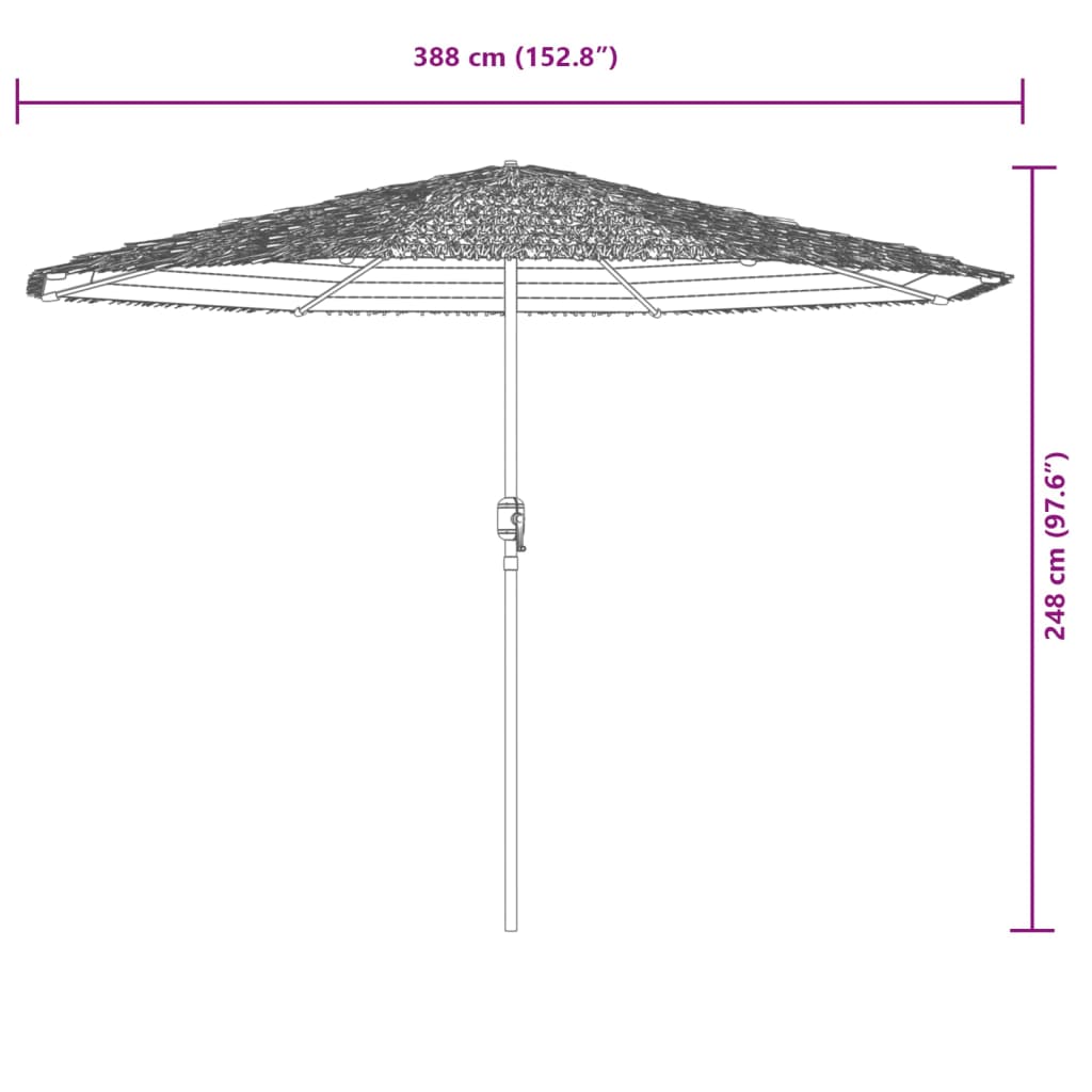 Parasol de jardin avec mât en acier vert 388x388x248 cm