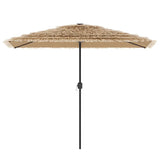 Parasol de jardin avec LED et mât en acier marron 300x200x250cm