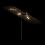 Parasol de jardin avec LED et mât en acier marron 300x200x250cm