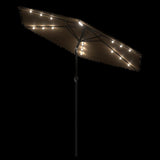 Parasol de jardin avec LED et mât en acier marron 223x223x213cm