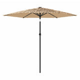 Parasol de jardin avec LED et mât en acier marron 268x268x226cm