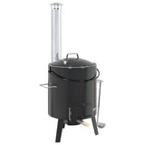 Goulash cannon with chimney and black enamelled steel lid