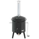 Goulash cannon with chimney and black enamelled steel lid