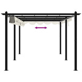 Tonnelle de jardin avec toit rétractable crème 3x6 m aluminium