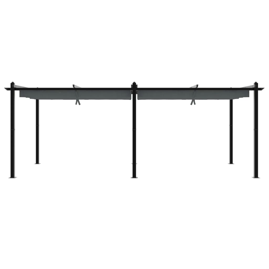 Tonnelle avec toit rétractable anthracite 3x6 m aluminium